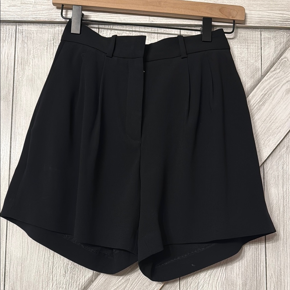 Aritzia Black High-Waist Tailored Bermuda Shorts